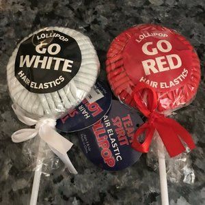 Lollipop Hair Elastics TEAM SPIRIT CAMP GO WHITE